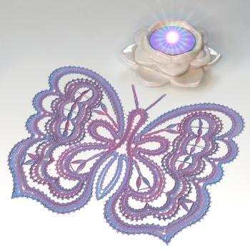 Preview: 653 Klöppelbrief Decke Schmetterling "Farfalla"